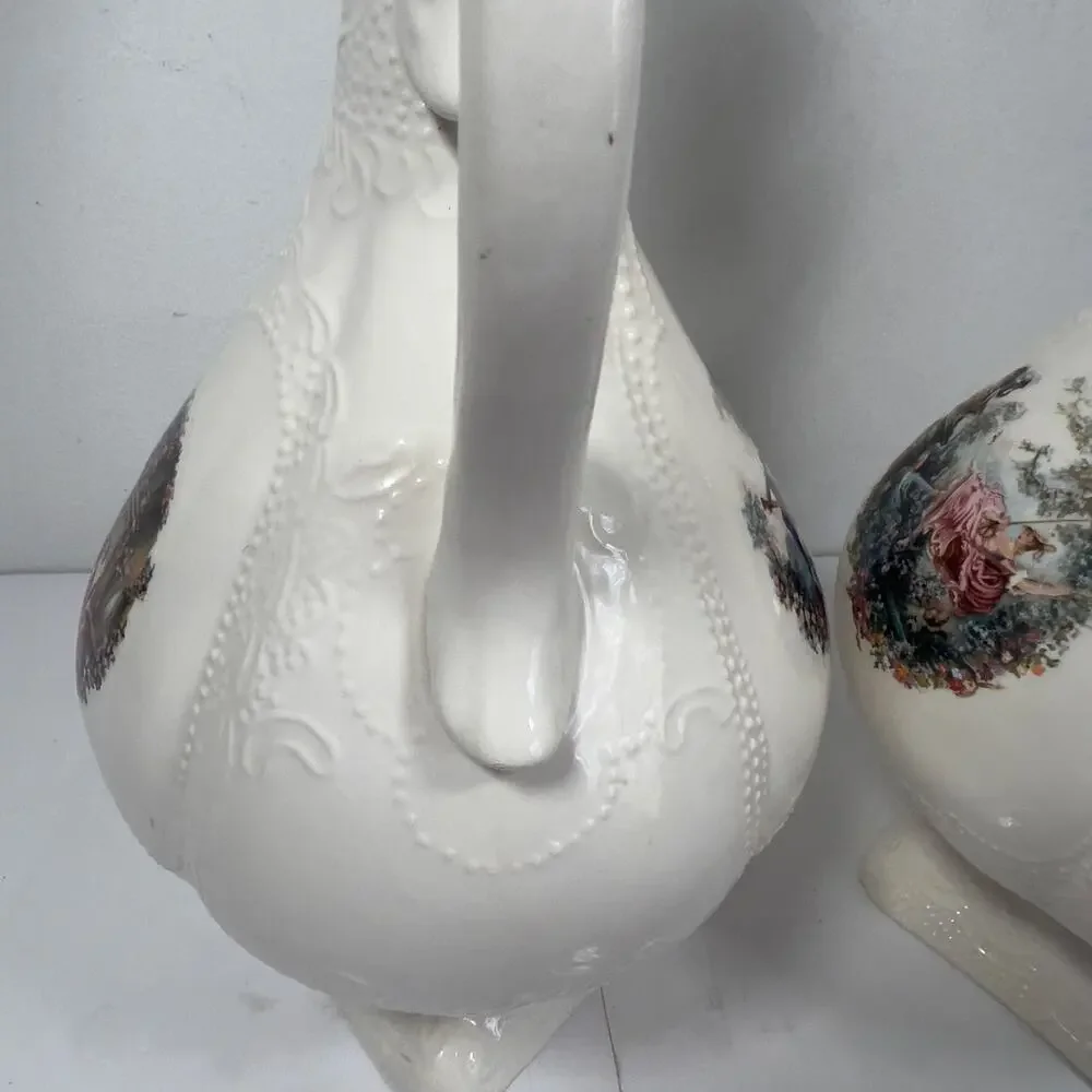Victorian Courting Vases Pitchers Urn Goodsell Mold Co Ceramic Porcelain 134/135